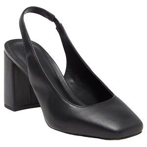 NORDSTROM Kinley Shoes Black Block Heel Square Toe Slingback Pumps Size 7